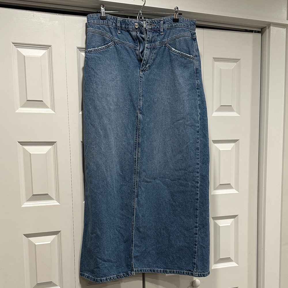 Free people maxi denim skirt